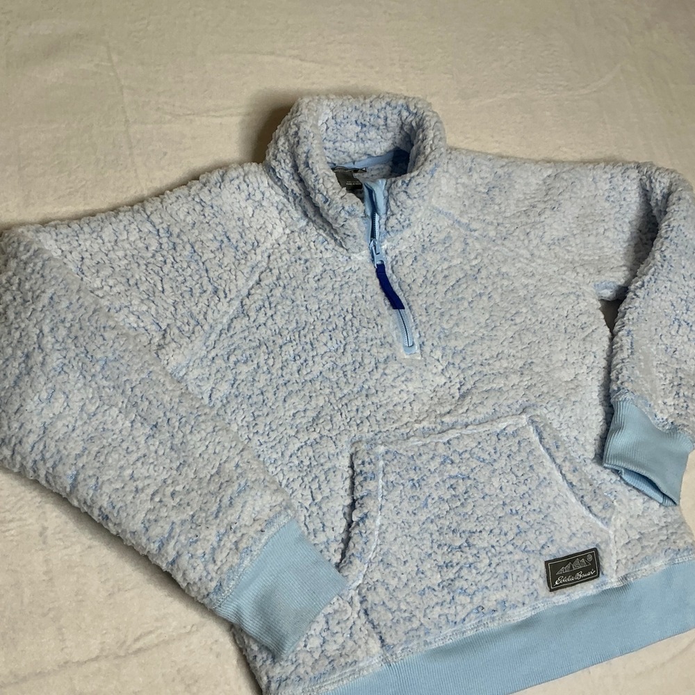 Eddie Bauer Kids Sherpa Fleece Pullover Sweatshirt Sky Blue Size S 8β